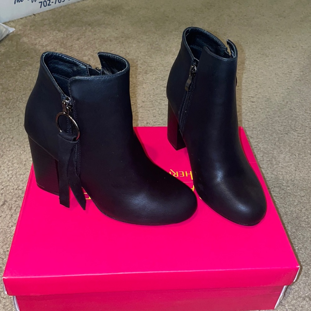 Black ankle booties NEW WITH BOX